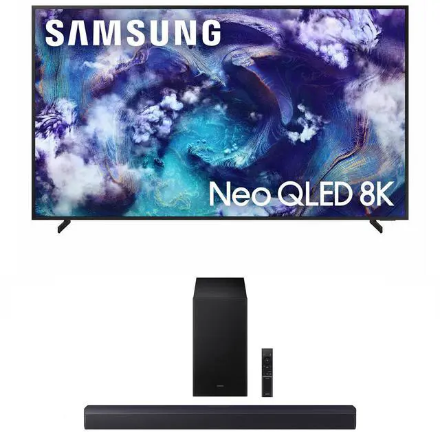 Main image of Samsung QN65QN900FFXZA 65 Inch Neo Quantum HDR 8K Pro QLED Smart TV with a Samsung HW-B550F B-Series Soundbar 2.1 Ch and Subwoofer (2025)