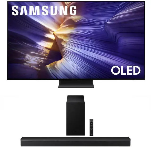 Main image of Samsung QN65S90FAFXZA 65 Inch 4K OLED Smart TV with a Samsung HW-B750F B Series Soundbar 5.1 Ch and Subwoofer (2025)