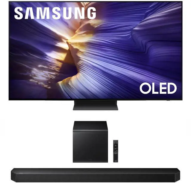 Main image of Samsung QN55S90FAFXZA 55 Inch 4K OLED Smart TV with a Samsung HW-Q800F Q Series Soundbar 5.1.2 Ch Subwoofer (2025)