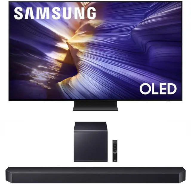 Main image of Samsung QN77S90FAFXZA 77 Inch 4K OLED Smart TV with a Samsung HW-Q900F Q Series Soundbar 7.1.2 Ch Subwoofer (2025)