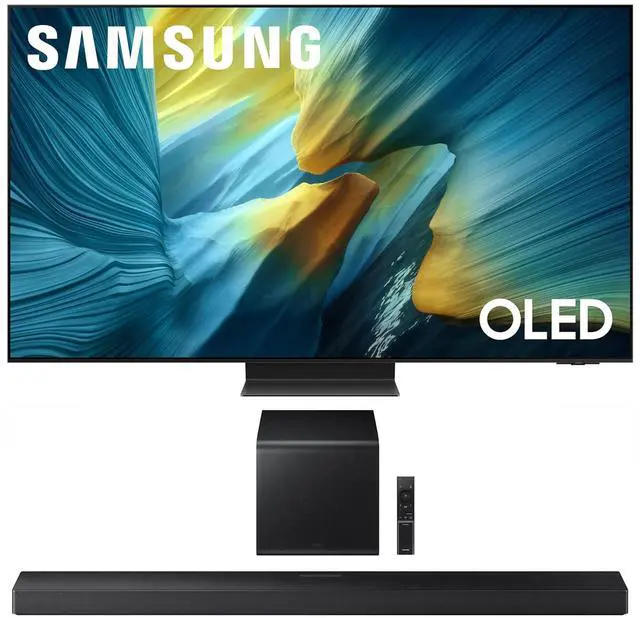 Main image of Samsung QN55S95FAFXZA 55 Inch OLED HDR Pro 4K Smart TV with a Samsung HW-QS700F 3.1.2 Ch Dolby Atmos Soundbar and Subwoofer (2025)