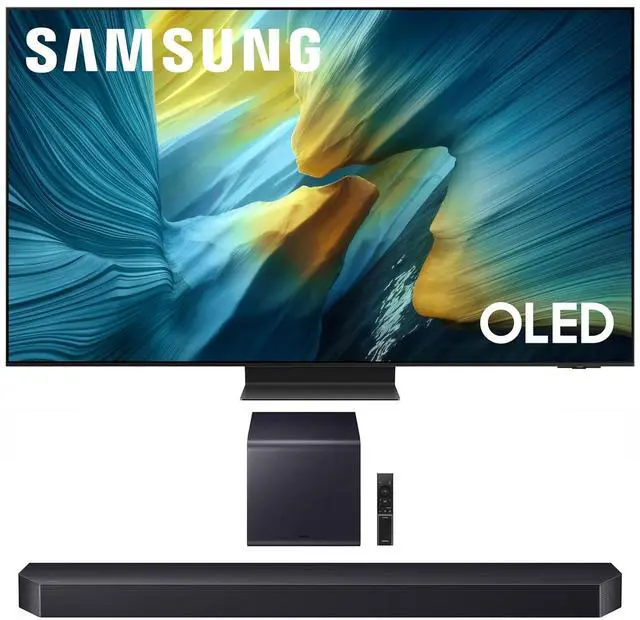 Main image of Samsung QN55S95FAFXZA 55 Inch OLED HDR Pro 4K Smart TV with a Samsung HW-Q900F Q Series Soundbar 7.1.2 Ch Subwoofer (2025)