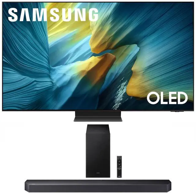 Main image of Samsung QN55S95FAFXZA 55 Inch OLED HDR Pro 4K Smart TV with a Samsung HW-Q600F Q Series Soundbar 3.1.2 Ch Sound and Subwoofer (2025)