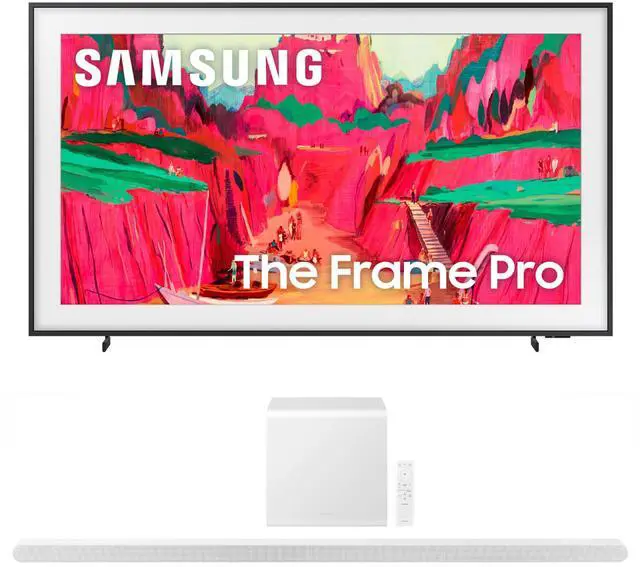 Main image of Samsung QN65LS03FWFXZA 65 Inch The Frame Wireless 4K Neo QLED TV with a Samsung HW-S801D 3.1.2Ch Soundbar and Subwoofer with Wireless Dolby Atmos (2025)