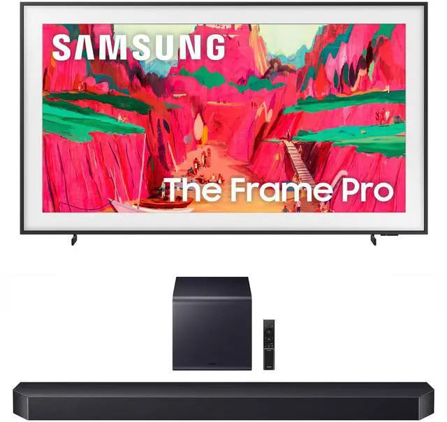 Main image of Samsung QN65LS03FWFXZA 65 Inch The Frame Wireless 4K Neo QLED TV with a Samsung HW-Q900F Q Series Soundbar 7.1.2 Ch Subwoofer (2025)
