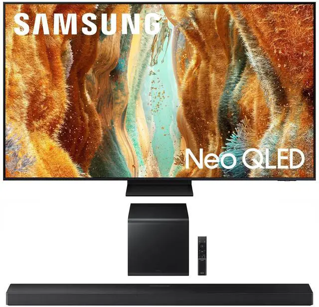 Main image of Samsung QN85QN70FAFXZA 85 Inch Neo QLED 4K Smart TV with a Samsung HW-QS700F 3.1.2 Ch Dolby Atmos Soundbar and Subwoofer (2025)