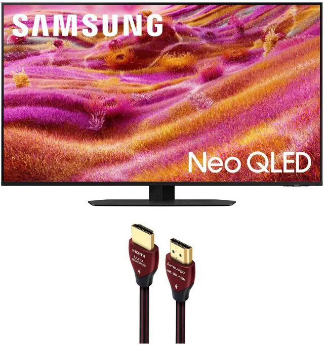 Main image of Samsung QN43QN90FAFXZA 43 Inch Neo QLED 4K QN90F Vision AI Smart TV with a WireLogic Ruby 8ft Ultra High Speed 4K-8K-10K HDMI Cable (2025)