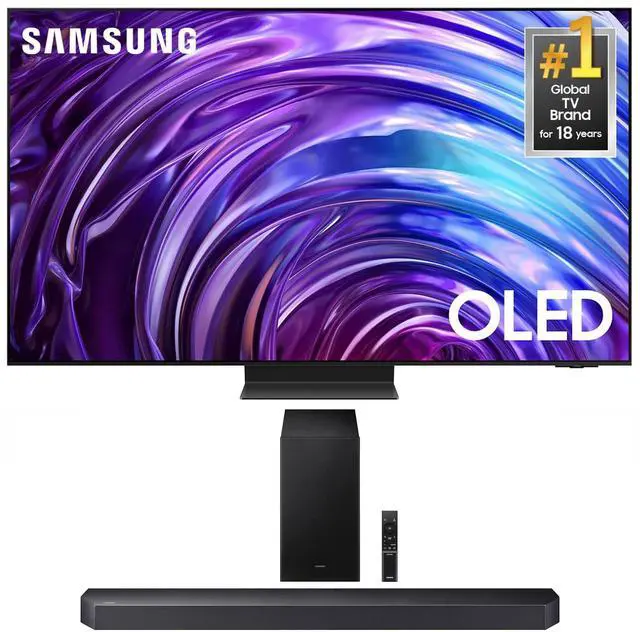 Main image of Samsung QN77S95DDFXZA 77 Inch OLED 4K Smart TV with a Samsung HW-Q600F Q Series Soundbar 3.1.2 Ch Sound and Subwoofer (2024)