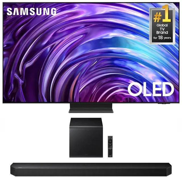 Main image of Samsung QN77S95DDFXZA 77 Inch OLED 4K Smart TV with a Samsung HW-Q800F Q Series Soundbar 5.1.2 Ch Subwoofer (2024)