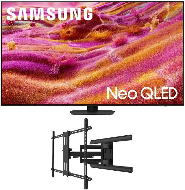 Main image of Samsung QN85QN90FAFXZA 85 Inch Neo QLED 4K QN90F Vision AI Smart TV with a Kanto PMX800 Full Motion Dual Stud Mount (2025)