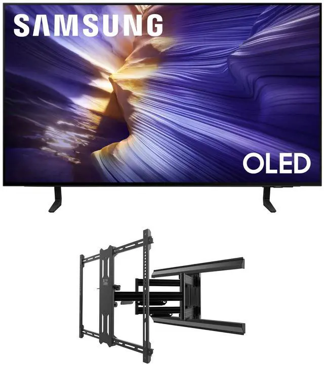 Main image of Samsung QN42S90FAEXZA 42 Inch 4K OLED Smart TV with a Kanto PMX700 Pro Series Full Motion Dual Stud Mount (2025)