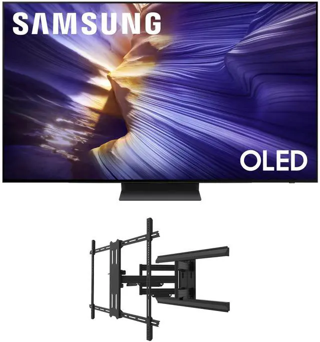 Main image of Samsung QN77S90FAFXZA 77 Inch 4K OLED Smart TV with a Kanto PMX800 Full Motion Dual Stud Mount (2025)