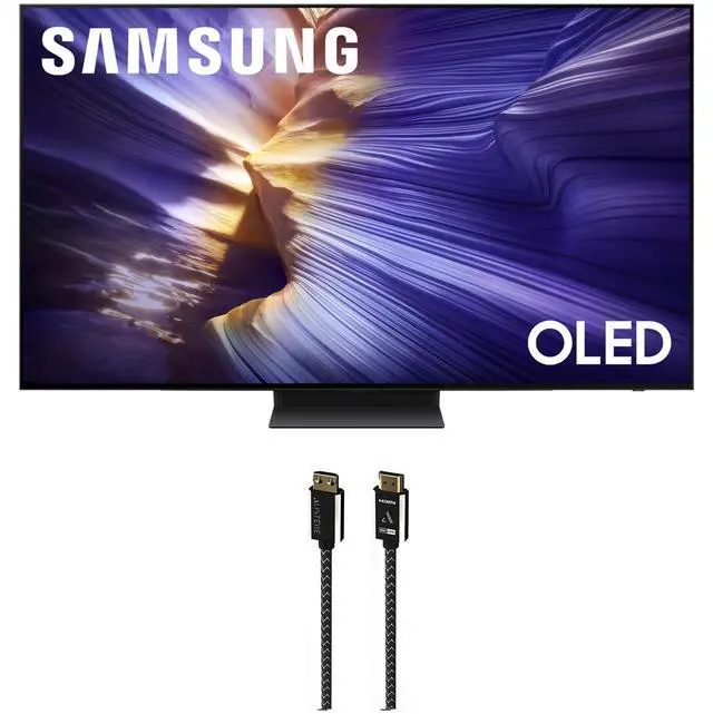 Main image of Samsung QN77S90FAFXZA 77 Inch 4K OLED Smart TV with an Austere 7S-8KHD2-2.5M VII Series 2.5m Premium Braided 8K HDMI Cable (2025)