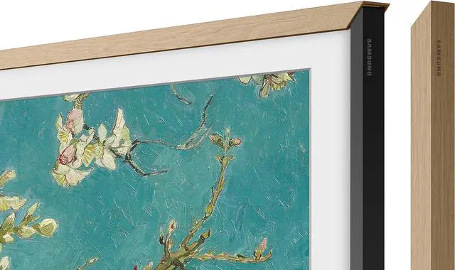 Alt view image 6 of 7 - Samsung QN50LS03FAFXZA 50 Inch The Frame QLED 4K Art Mode Vision AI Smart TV with a VG-SCFA50TKB Customizable Bezel - Modern Teak (2025)