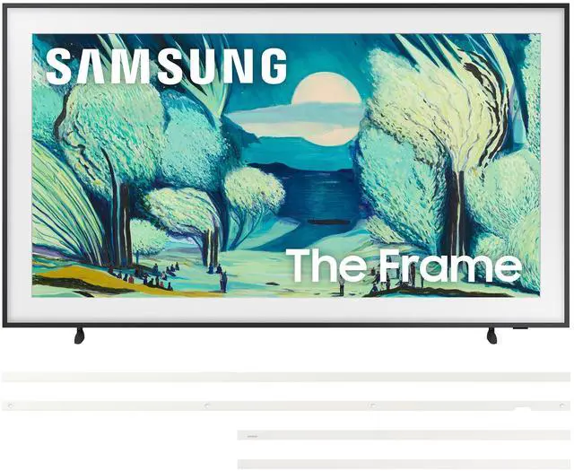 Main image of Samsung QN65LS03FAFXZA 65 Inch The Frame QLED 4K Art Mode Vision AI Smart TV with a VG-SCFA65WTB Customizable Bezel - Modern White (2025)