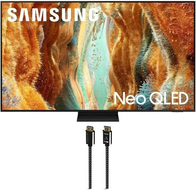Main image of Samsung QN75QN70FAFXZA 75 Inch Neo QLED 4K Smart TV with an Austere 7S-8KHD2-2.5M VII Series 2.5m Premium Braided 8K HDMI Cable (2025)