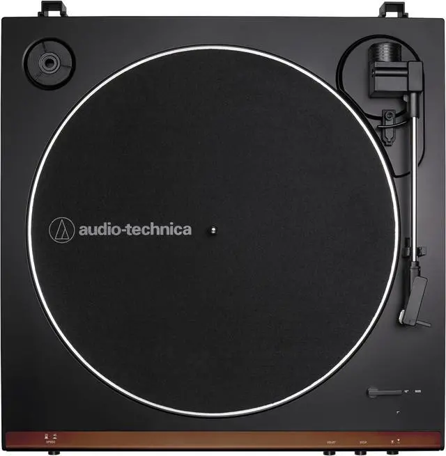 Alt view image 2 of 6 - Audio-Technica AT-LP60X-BW Fully Automatic 2-Speed Belt-Drive Turntable with Audio Technica AT-SP3X Powered Bookshelf Speakers (2018)