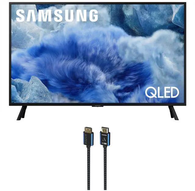 Main image of Samsung QN32Q8FAAFXZA 32 Inch Class QLED Q8F 4K Vision AI Smart TV with an Austere 5S-4KHD2-2.5M V-Series 2.5m Premium 4K HDR HDMI Braided Cable (2025)