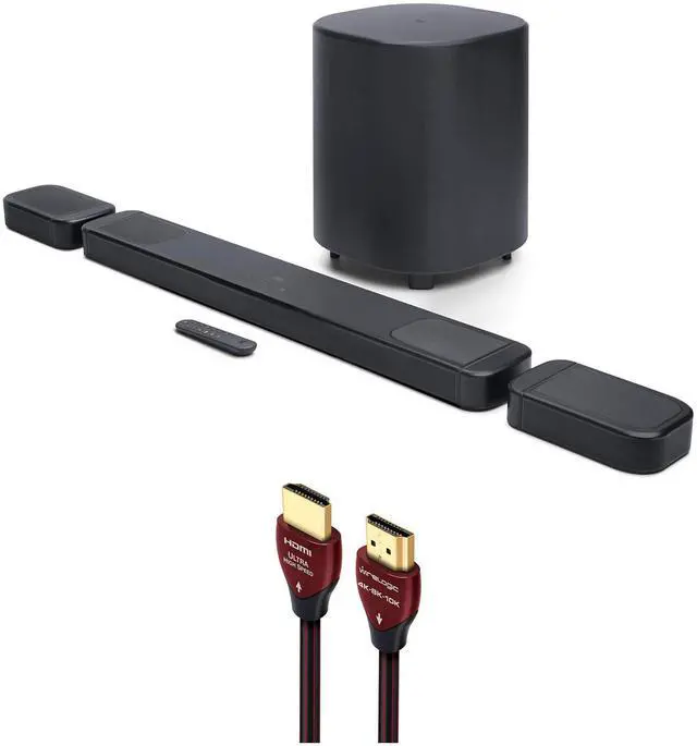 Main image of JBL BAR-1000-MK2 Surround Sound 4K Dolby Atmos and DTS Soundbar with a WireLogic Ruby 8ft Ultra High Speed 4K-8K-10K HDMI Cable (2025)
