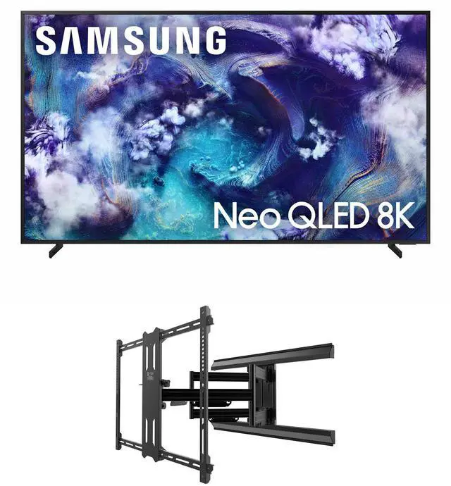 Main image of Samsung QN75QN900FFXZA 75 Inch Neo Quantum HDR 8K Pro QLED Smart TV with a Kanto PMX700 Pro Series Full Motion Dual Stud Mount (2025)