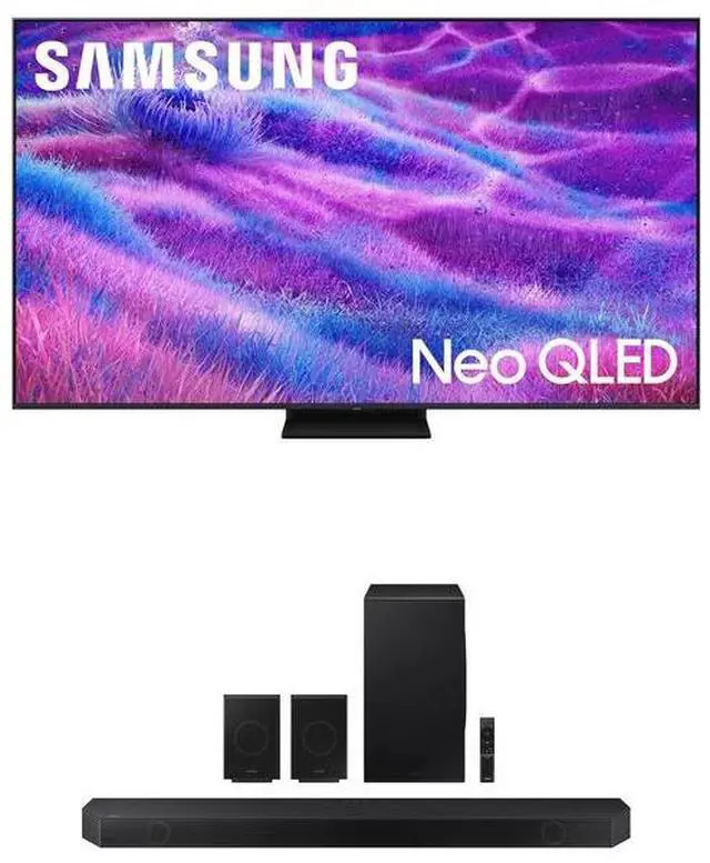 Main image of Samsung QN100QN80FFXZA 100 Inch Neo QLED QN80F Series Supreme UHD 4K TV with a Samsung HW-Q990D 11.1.4ch Soundbar with True Dolby Atmos Sound (2025)