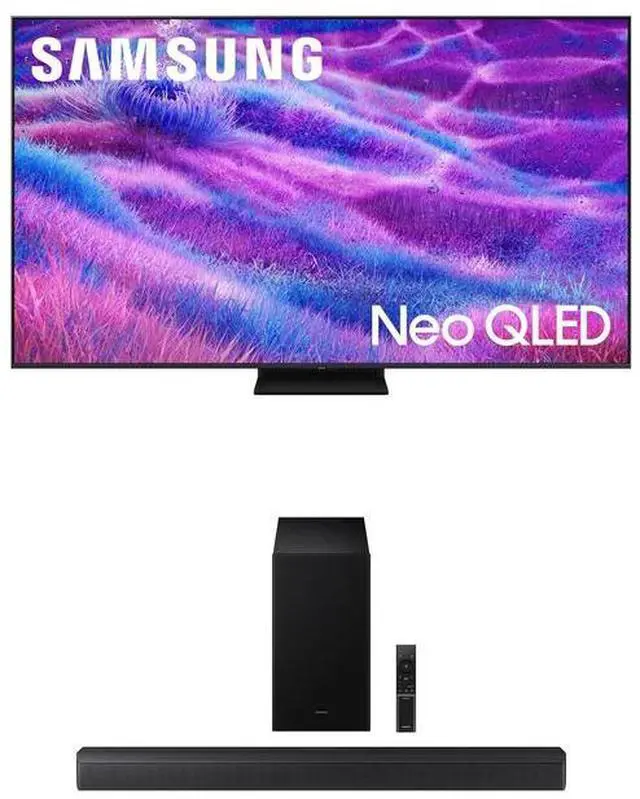 Main image of Samsung QN100QN80FFXZA 100 Inch Neo QLED QN80F Series Supreme UHD 4K TV with a Samsung HW-B630F B-Series Soundbar 3.1 Ch and Subwoofer with Dolby Audio (2025)