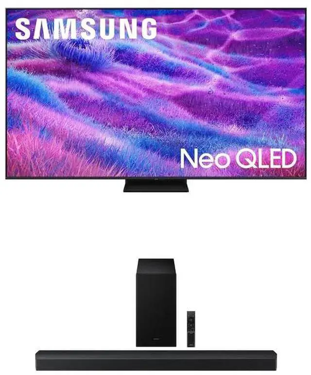 Main image of Samsung QN100QN80FFXZA 100 Inch Neo QLED QN80F Series Supreme UHD 4K TV with a Samsung HW-B750F B Series Soundbar 5.1 Ch and Subwoofer (2025)