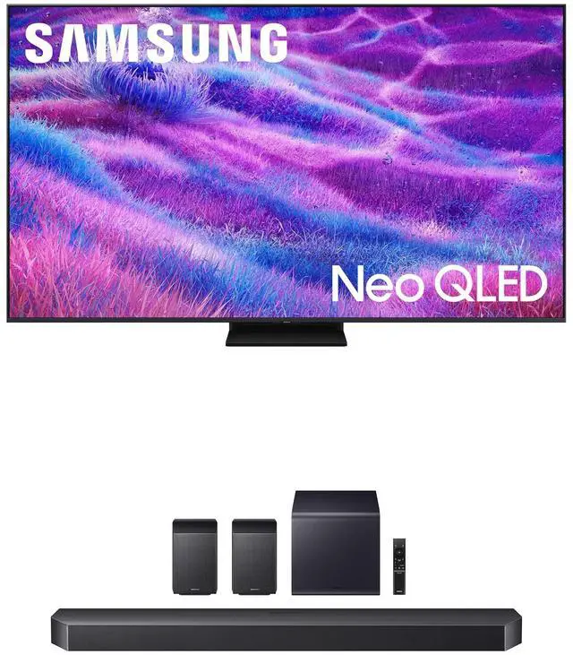 Main image of Samsung QN100QN80FFXZA 100 Inch Neo QLED QN80F Series Supreme UHD 4K TV with a Samsung HW-Q990F Q Series Soundbar 11.1.4 Ch Sound with Rear Speakers and Subwoofer (2025)