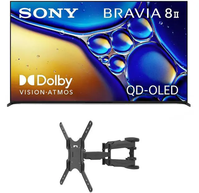 Main image of Sony K55XR80M2 55 Inch Bravia 8 QD-OLED 4K HDR Google TV with a Kanto M600 Full Motion Mount (2025)