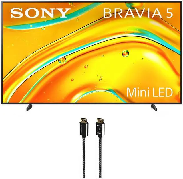 Main image of Sony K98XR50 98 Inch Bravia Mini LED 4K HDR TV with an Austere 7S-8KHD2-2.5M VII Series 2.5m Premium Braided 8K HDMI Cable (2025)
