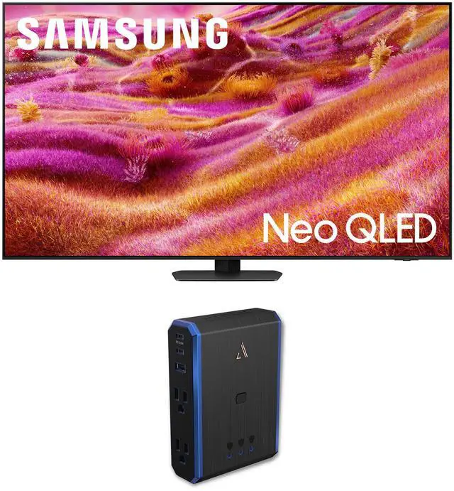 Main image of Samsung QN85QN90FAFXZA 85 Inch Neo QLED 4K QN90F Vision AI Smart TV with an Austere 5S-PS4-US1 4-Outlet Power (2025)
