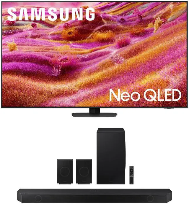 Main image of Samsung QN55QN90FAFXZA 55 Inch Neo QLED 4K QN90F Vision AI Smart TV with a Samsung HW-Q990D 11.1.4ch Soundbar (2025)