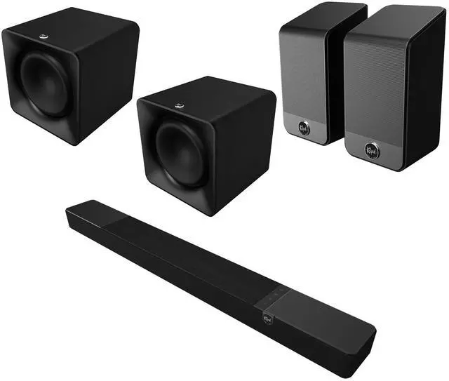 Main image of Klipsch FLEXUS-200-SOUNDBAR 3.1.2 Sound System Soundbar with 2 Klipsch FLEXUS-20-SUB Compact Wireless 12 Subwoofers and Klipsch FLEXUS-200-SURROUND Enhanced Wireless Surround Sound Speakers (2024)