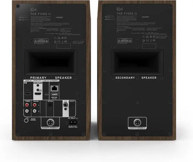 Alt view image 10 of 13 - 5.25" The Fives II Powered Bookshelf Speaker Pair with Bluetooth - Walnut