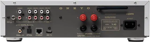 Alt view image 3 of 7 - Onkyo MUSE-Y-40-SILVER 2 Channel Network Integrated Amplifier (2026)