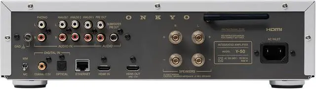 Alt view image 3 of 7 - Onkyo MUSE-Y-50-SILVER 2 Channel Network Integrated Amplifier (2026)