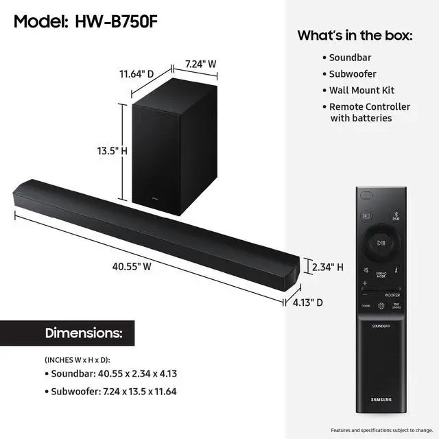 Alt view image 5 of 7 - Samsung QN43QN70HA 43" NeoQLED TV with HW-B750F Soundbar and Sub (2026)