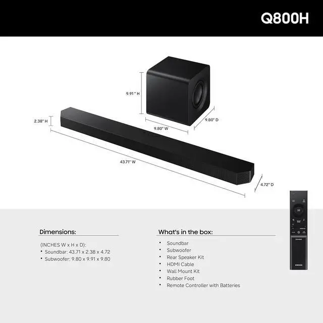 Alt view image 5 of 7 - Samsung QN43QN70HA 43" NeoQLED TV with HW-Q800H Soundbar and Sub (2026)