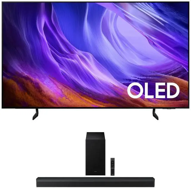 Main image of Samsung QN55S85HA 55" OLED TV with HW-B750F Soundbar and Sub (2026)