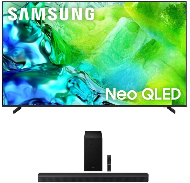 Main image of Samsung QN55QN80HA 55" QLED TV with HW-B750F Soundbar and Subwoofer (2026)