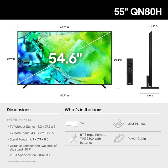 Alt view image 3 of 7 - Samsung QN55QN80HA 55" QLED TV with HW-Q990F Soundbar and Subwoofer (2026)