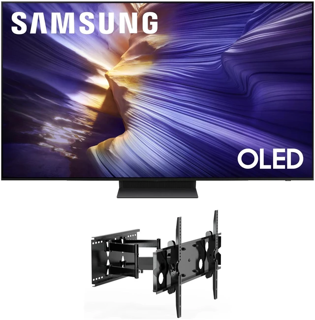 Main image of Samsung QN77S90FAFXZA 4K OLED TV with MI-310L Full Motion Wall Mount (2025)