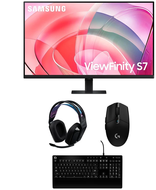 Main image of Samsung LS37D700EANXZA 37" S70D ViewFinity 4K UHD High Resolution Monitor with G535 Headset, G213 Keyboard, and G305 Mouse (2025)