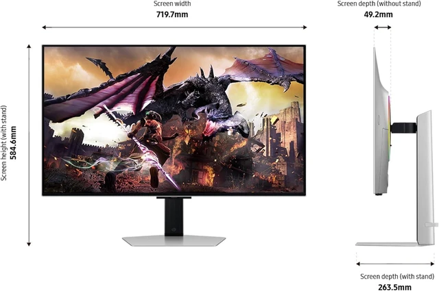 Alt view image 2 of 7 - Samsung 32DG8 32" Odyssey G80SD 4k UHD Smart Gaming Monitor with PRO-X-2-LIGHTSPEED Headset, G915 Keyboard, and PRO-X-2-SUPERLIGHT Mouse (2024)