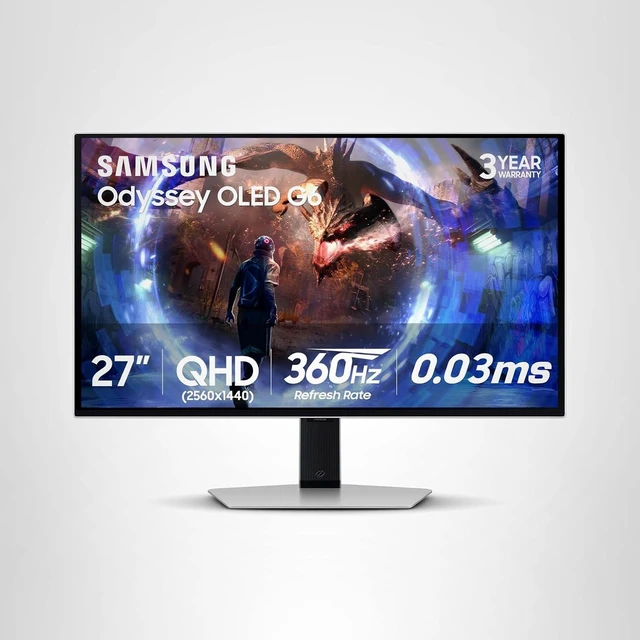 Alt view image 2 of 7 - Samsung LS27DG602SNXZA 27" G60SD Odyssey OLED QHD 360Hz Gaming Monitor with G535 Headset, G213 Keyboard, and G305 Mouse (2024)