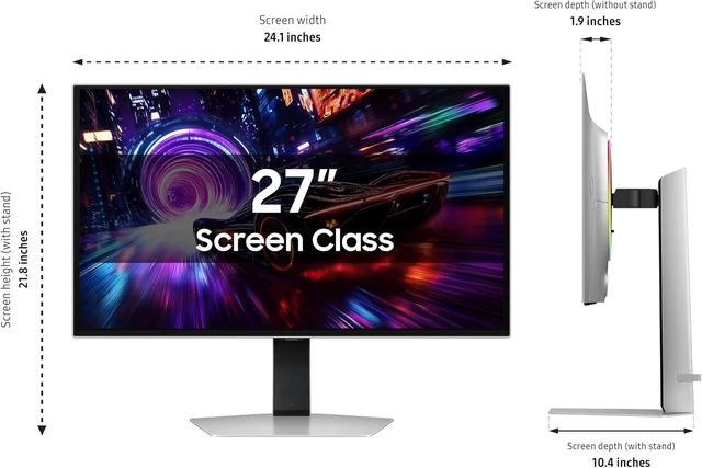 Alt view image 2 of 7 - Samsung LS27FG810SNXZA 27" G91SD Odyssey OLED 4K 240Hz Gaming Monitor with G535 Headset, G213 Keyboard, and G305 Mouse (2025)