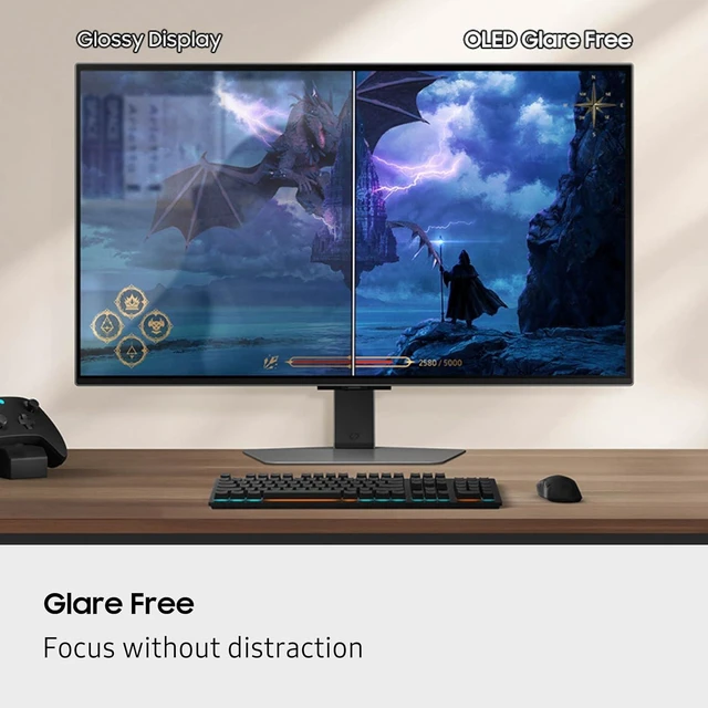 Alt view image 4 of 7 - Samsung LS27FG810SNXZA 27" G91SD Odyssey OLED 4K 240Hz Gaming Monitor with G535 Headset, G213 Keyboard, and G305 Mouse (2025)