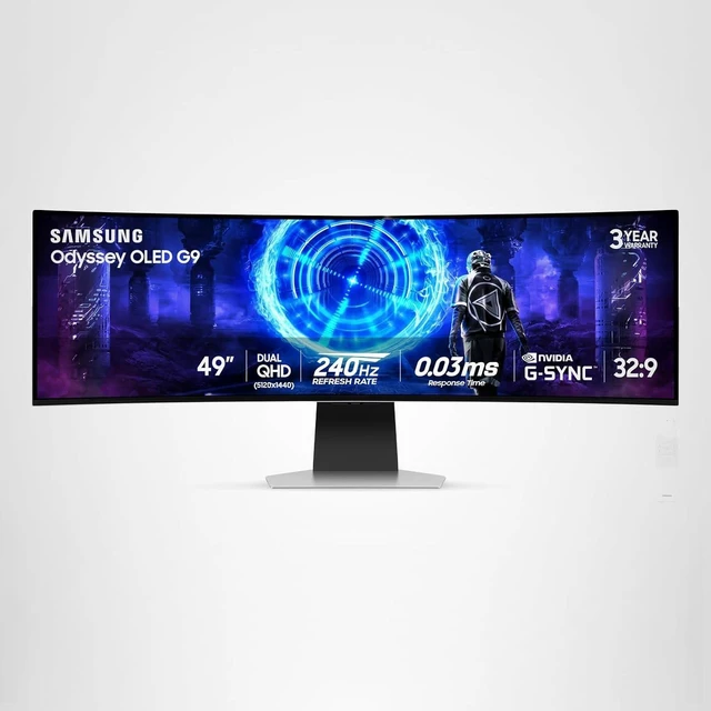 Alt view image 2 of 7 - Samsung LS49DG956SNXGO 49" G95SD Odyssey OLED Curved Gaming Monitor with G733 Headset, G515 Keyboard, and G502 Mouse (2024)