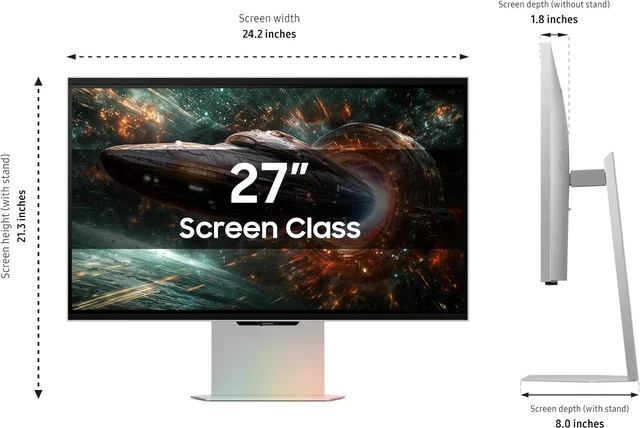 Alt view image 2 of 7 - Samsung LS27FG900XNXZA G90XF 27" Odyssey 3D 4K 165Hz Gaming Monitor with G733 Headset, G515 Keyboard, and G502 Mouse (2025)