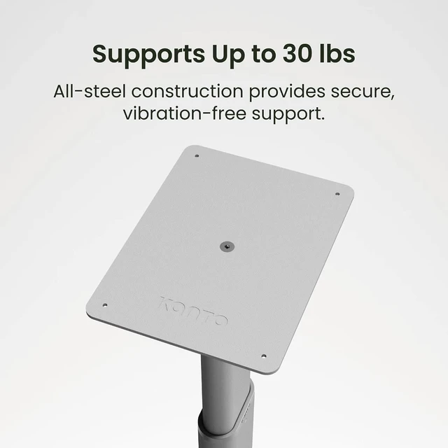 Alt view image 3 of 7 - Kanto SPHW Height Adjustable Floor Stands for Bookshelf Speakers (2024)